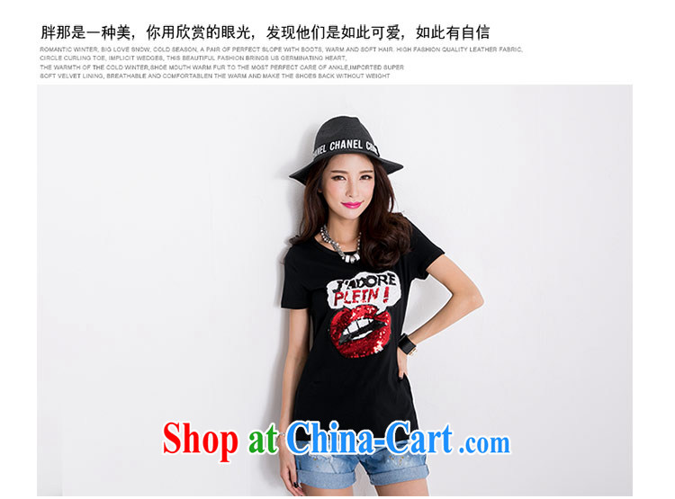 The honey beauty mm thick summer new, large, female short-sleeved round-collar, Europe, cultivating black T pension women 9270 black XXL pictures, price, brand platters! Elections are good character, the national distribution, so why buy now enjoy more preferential! Health