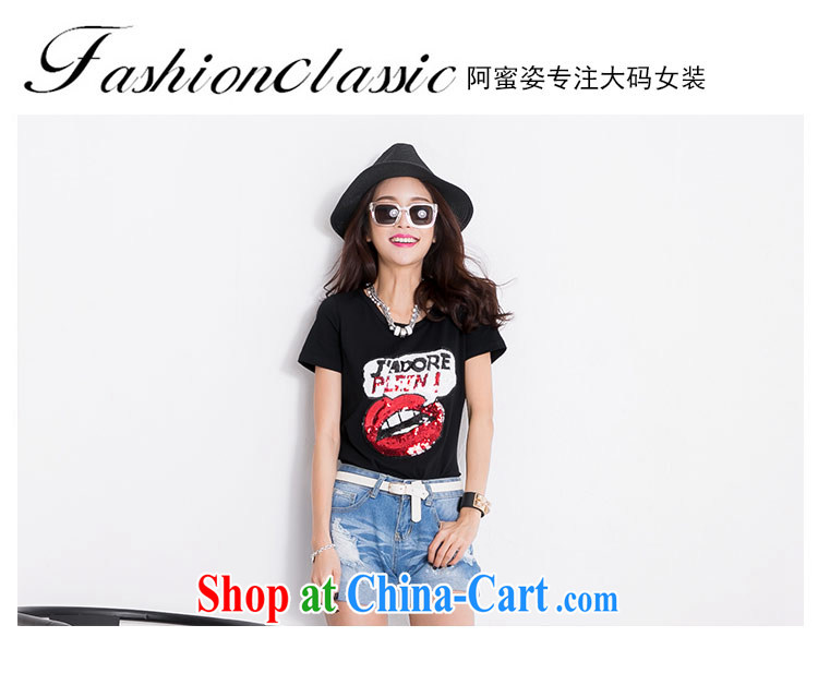 The honey beauty mm thick summer new, large, female short-sleeved round-collar, Europe, cultivating black T pension women 9270 black XXL pictures, price, brand platters! Elections are good character, the national distribution, so why buy now enjoy more preferential! Health