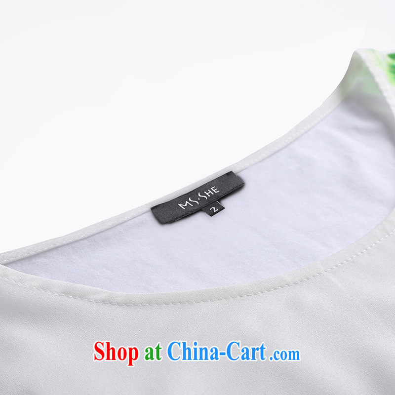 MSSHE XL women summer 2015 new European and American round-collar scenic beauty stamp duty short-sleeved T pension pre-sale 6492 white XL - Pre-sale on 30 June to the Susan Carroll poem Chow (MSSHE), and, on-line shopping