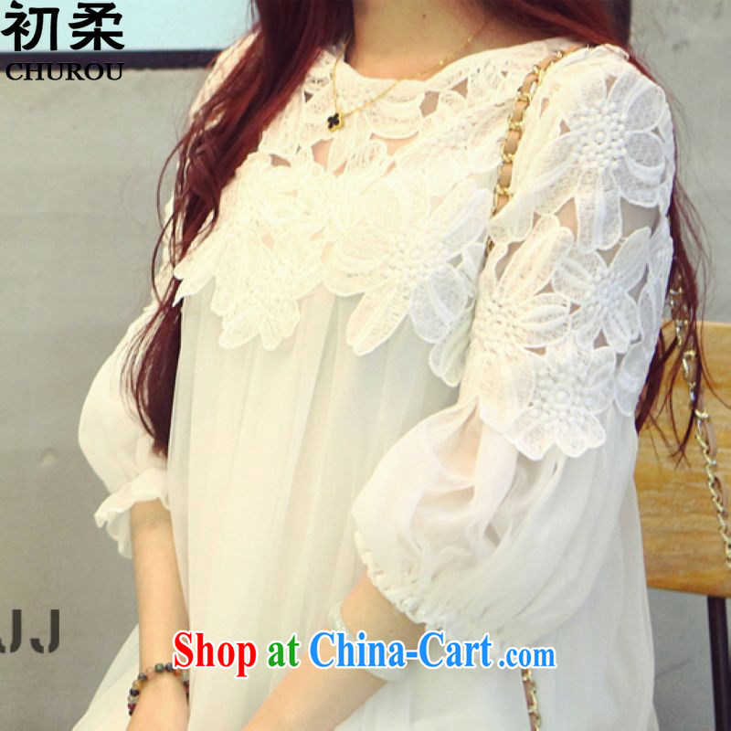 Flexible early 2015 summer mm thick female temperament the code 100 to Openwork lace snow woven dresses 200 jack can be seen wearing a white XXXL early, Sophie (CHUROU), online shopping