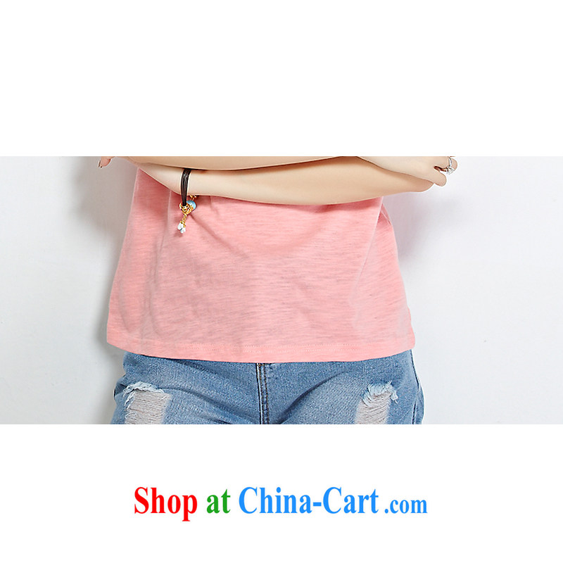 Ms Audrey EU Yuet-yu Julia 2015 new thick mm summer is the female loose video thin cotton T-shirt girl minimalist T-shirt Y 1200 black 5 XL (160 - 175 ) jack, jade, and shopping on the Internet