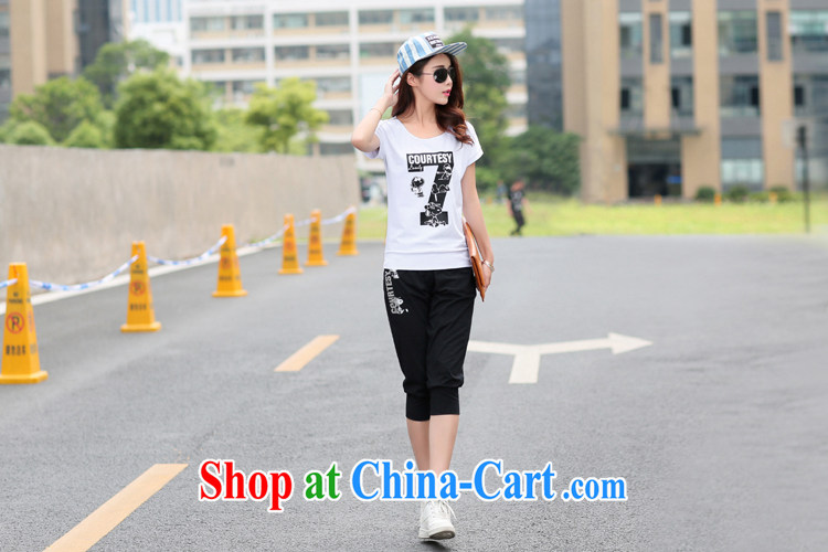 Van City, 200 The burden is increasing, female fat MM summer thick sister 2015 new Korean leisure stamp 7 pants two-piece short sleeve with white 4XL pictures, price, brand platters! Elections are good character, the national distribution, so why buy now enjoy more preferential! Health