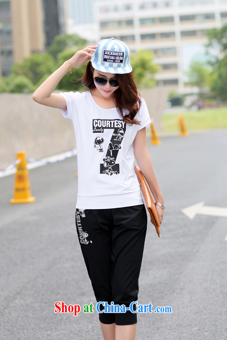 Van City, 200 The burden is increasing, female fat MM summer thick sister 2015 new Korean leisure stamp 7 pants two-piece short sleeve with white 4XL pictures, price, brand platters! Elections are good character, the national distribution, so why buy now enjoy more preferential! Health
