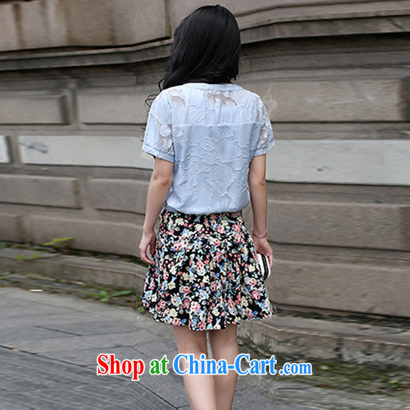 Tang year summer new short-sleeved larger female snow woven two-piece dresses thick MM floral skirt the color 1763 XL 4 165 - 175 jack, Tang, and shopping on the Internet