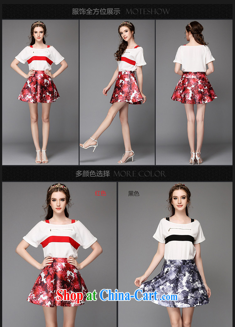 Connie's dream summer 2015 with new, high-end European and American large Code women mm thick a field for your shoulders short-sleeved shirt T female floral short skirt Kit dresses G 723 red 3XL pictures, price, brand platters! Elections are good character, the national distribution, so why buy now enjoy more preferential! Health