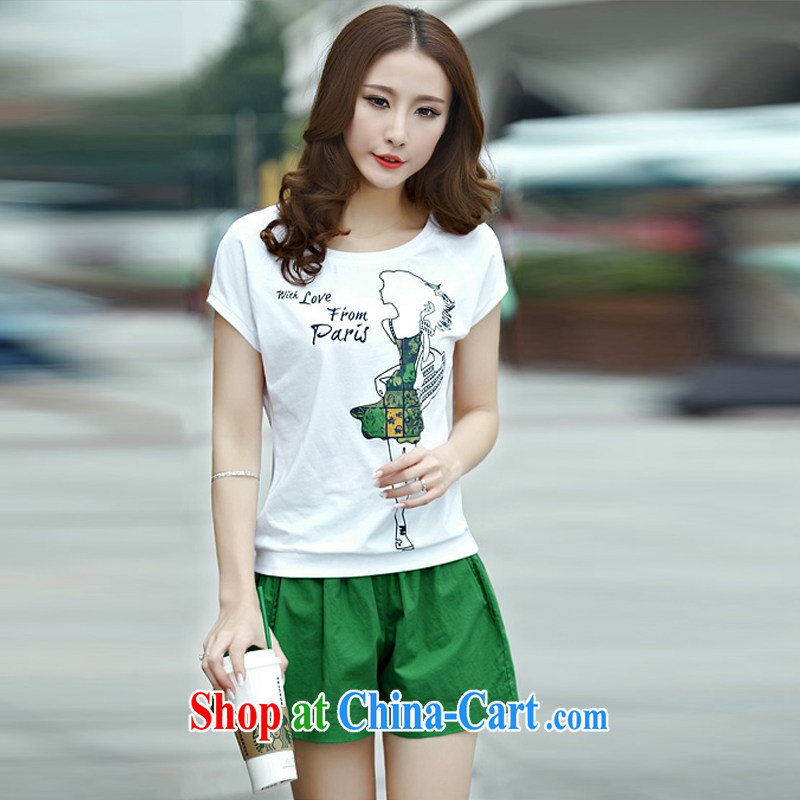 Ratio of 2015, and the Code's stylish sports wear short-sleeved thick mmT shirts shorts leisure two part kit green XXXL, than (BEIDANY), and, on-line shopping