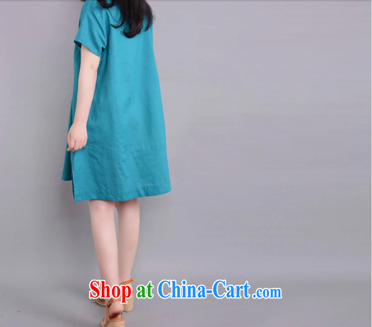 The base Van Gogh, the Code women summer 2015 larger female thick MM short-sleeved leisure solid-colored loose dress blue lake L pictures, price, brand platters! Elections are good character, the national distribution, so why buy now enjoy more preferential! Health