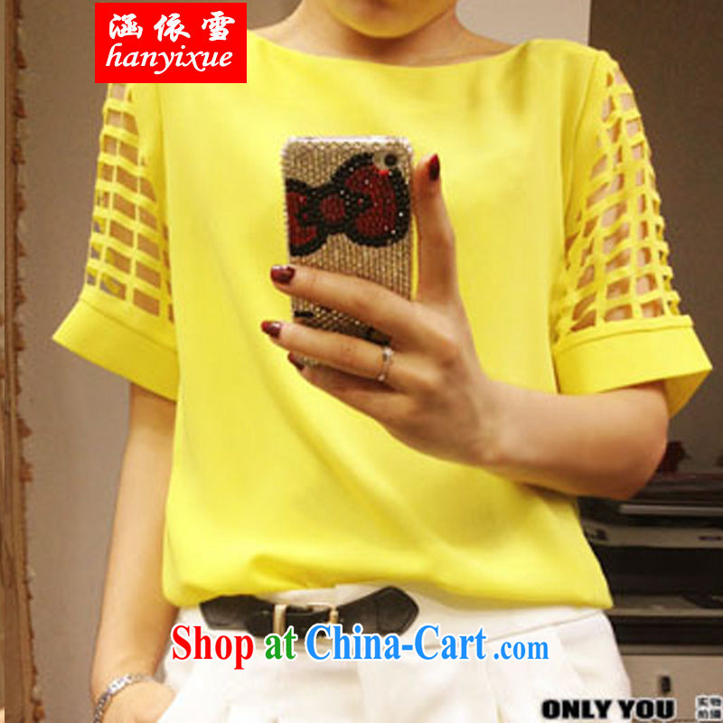 covered by snow in accordance with 2015 mm thick summer graphics thin short sleeved shirt T Snow woven shirts thick sister half sleeve T-shirt blue XXXL, covered by snow, and shopping on the Internet