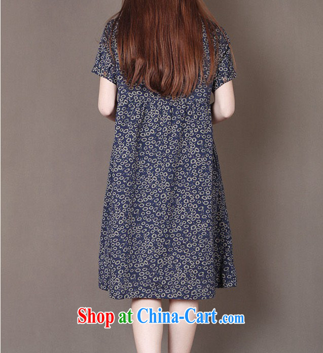 The base Van Gogh, the Code women summer 2015 new Korean loose small floral round-collar short-sleeve large code temperament dresses gray green L pictures, price, brand platters! Elections are good character, the national distribution, so why buy now enjoy more preferential! Health