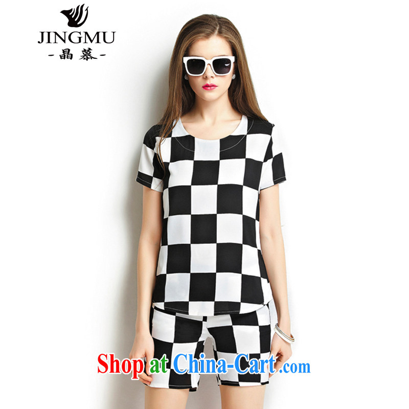 Crystal Bermuda's code is female and indeed increase 2015 summer Plaid Shorts Kit mm thick beauty graphics thin Leisure package girls summer black-and-white grid XL