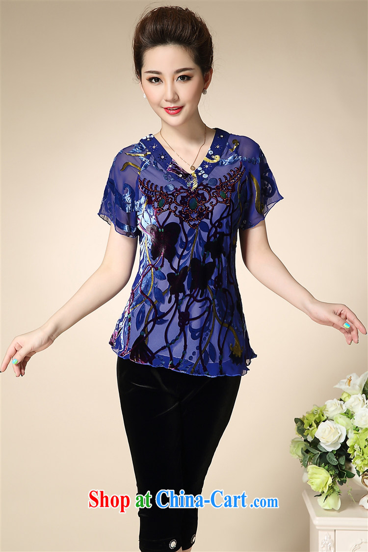 MOM loaded summer new, women in high older Korean short-sleeve silk shirt 100% sauna silk shirt incense cloud yarn trendy code shirt grandmother with green XXXL pictures, price, brand platters! Elections are good character, the national distribution, so why buy now enjoy more preferential! Health