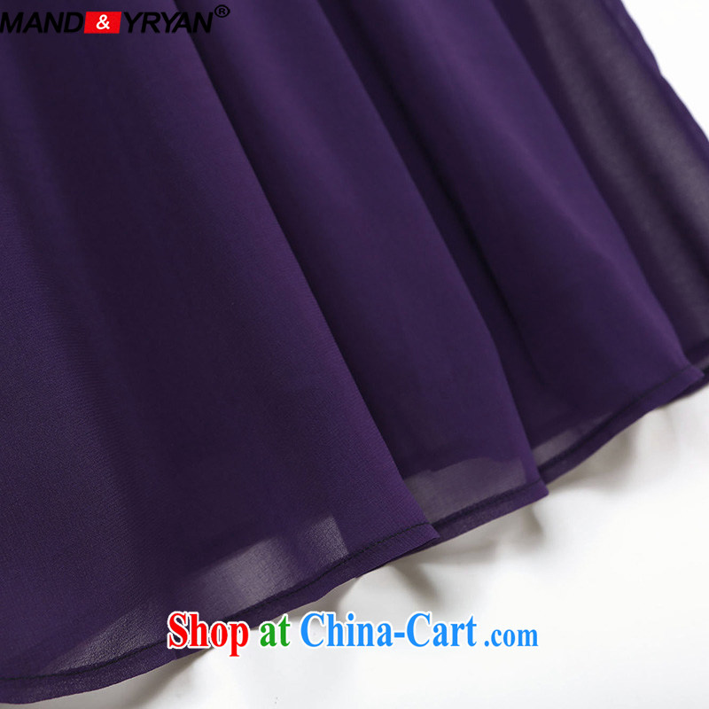 Romantic, 2015 new, the United States and Europe, women with large, female summer is the increased emphasis on MM graphics thin nail Pearl dresses with purple skirt MDR XXXXXL 1912 180 - 200 Jack left and right, Mr. Laing (Mandyryan), shopping on the Internet