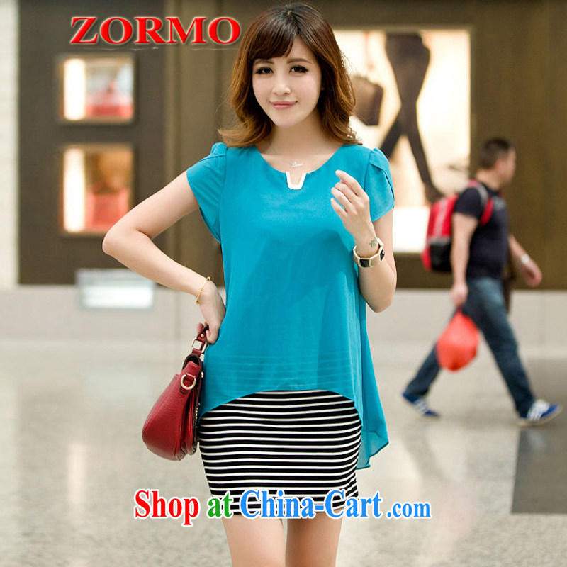 The ZORMO Code women's clothing Summer Snow woven stitching streaks the code dress mm thick and indeed increase code career with short skirts black XXXL 145 - 160 jack, ZORMO, shopping on the Internet