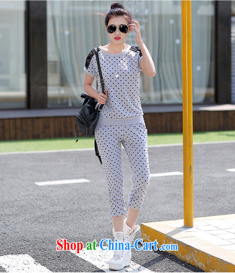 Korea and Hongkong advisory committee 2015 new, larger female summer and indeed intensify lace stitching dot Kit Sports & Leisure 7 pants two-piece 9320 Black Large Number 4 XL pictures, price, brand platters! Elections are good character, the national distribution, so why buy now enjoy more preferential! Health