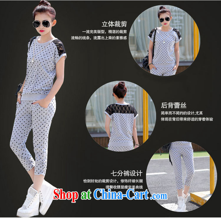 According to the Taoyuan summer 2015 new larger lace stitching dot the fat increase package sport and leisure bat sleeves 7 girls pants two-piece 9320 Black Large Number 4 XL pictures, price, brand platters! Elections are good character, the national distribution, so why buy now enjoy more preferential! Health
