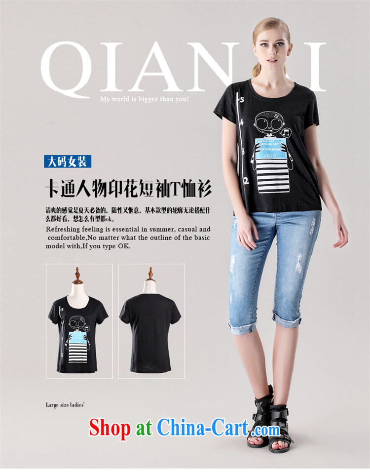 Constitution the larger female 2015 summer new thick mm beauty graphics thin card stamp short sleeve shirt T 2710 black 128/5 XL pictures, price, brand platters! Elections are good character, the national distribution, so why buy now enjoy more preferential! Health