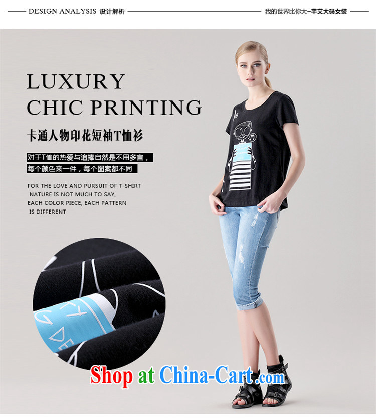 Constitution the larger female 2015 summer new thick mm beauty graphics thin card stamp short sleeve shirt T 2710 black 128/5 XL pictures, price, brand platters! Elections are good character, the national distribution, so why buy now enjoy more preferential! Health