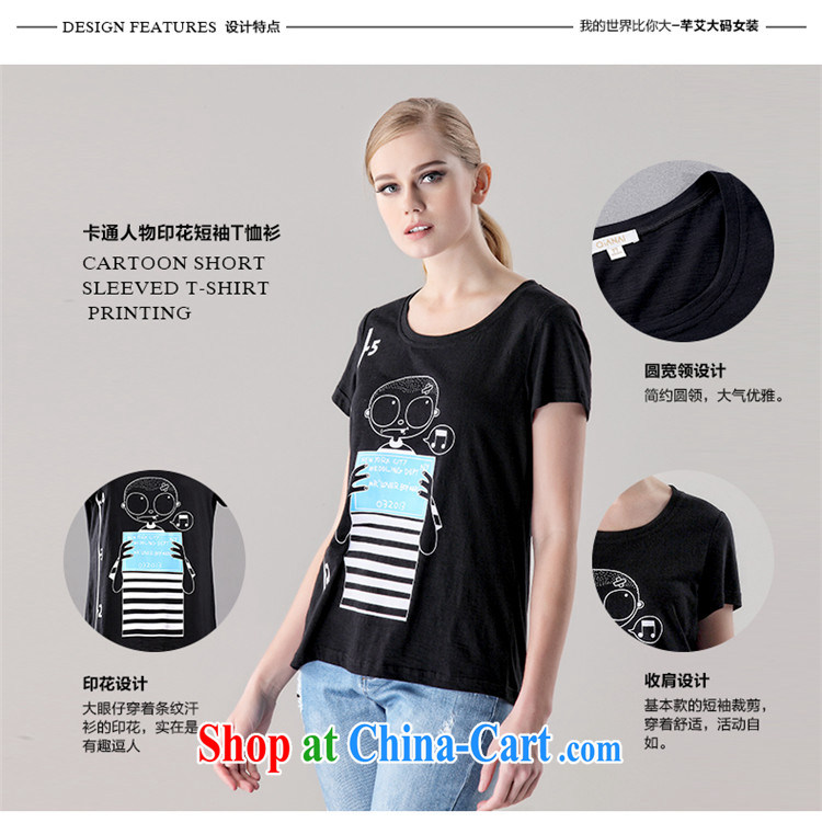 Constitution the larger female 2015 summer new thick mm beauty graphics thin card stamp short sleeve shirt T 2710 black 128/5 XL pictures, price, brand platters! Elections are good character, the national distribution, so why buy now enjoy more preferential! Health