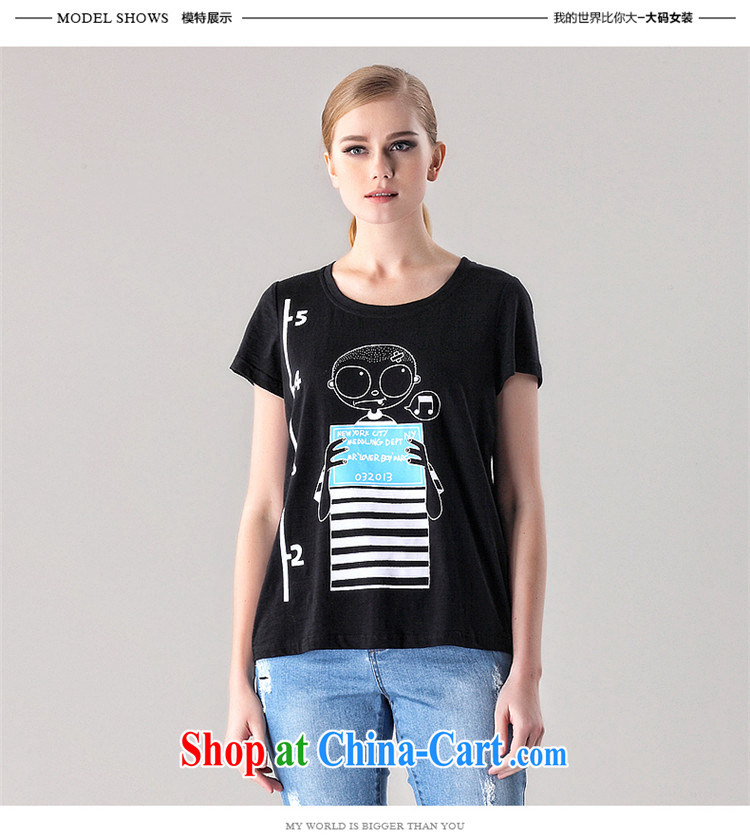 Constitution the larger female 2015 summer new thick mm beauty graphics thin card stamp short sleeve shirt T 2710 black 128/5 XL pictures, price, brand platters! Elections are good character, the national distribution, so why buy now enjoy more preferential! Health