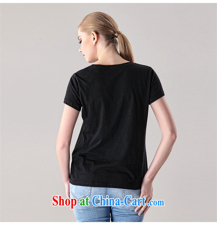 Constitution the larger female 2015 summer new thick mm beauty graphics thin card stamp short sleeve shirt T 2710 black 128/5 XL pictures, price, brand platters! Elections are good character, the national distribution, so why buy now enjoy more preferential! Health