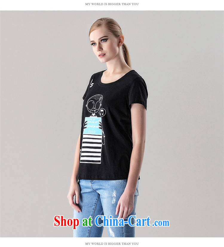 Constitution the larger female 2015 summer new thick mm beauty graphics thin card stamp short sleeve shirt T 2710 black 128/5 XL pictures, price, brand platters! Elections are good character, the national distribution, so why buy now enjoy more preferential! Health