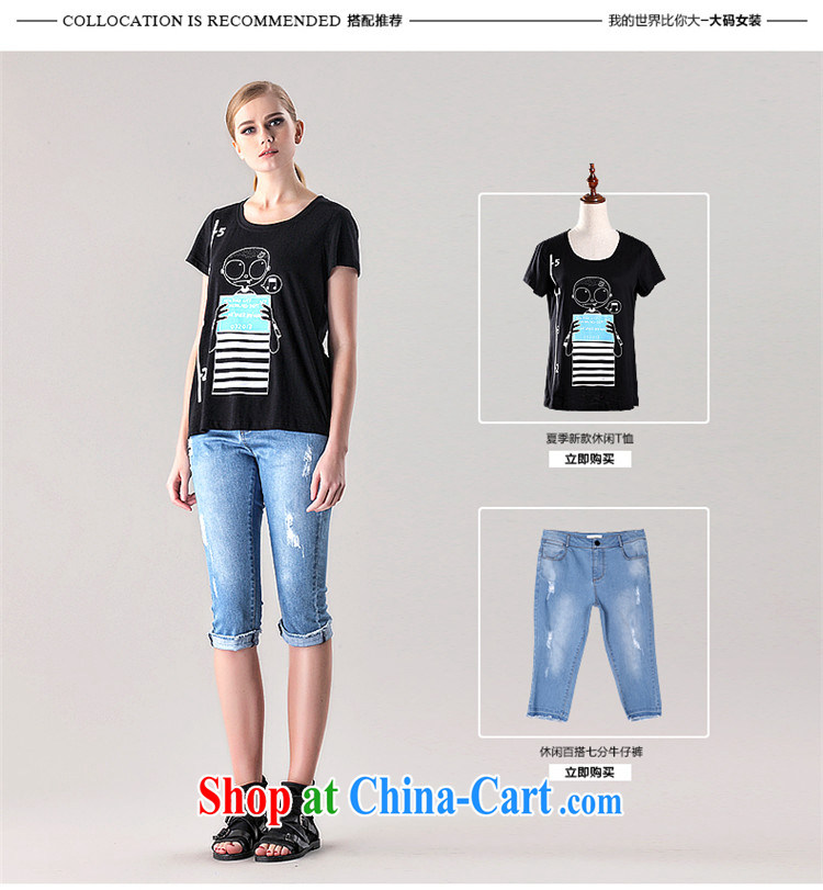 Constitution the larger female 2015 summer new thick mm beauty graphics thin card stamp short sleeve shirt T 2710 black 128/5 XL pictures, price, brand platters! Elections are good character, the national distribution, so why buy now enjoy more preferential! Health