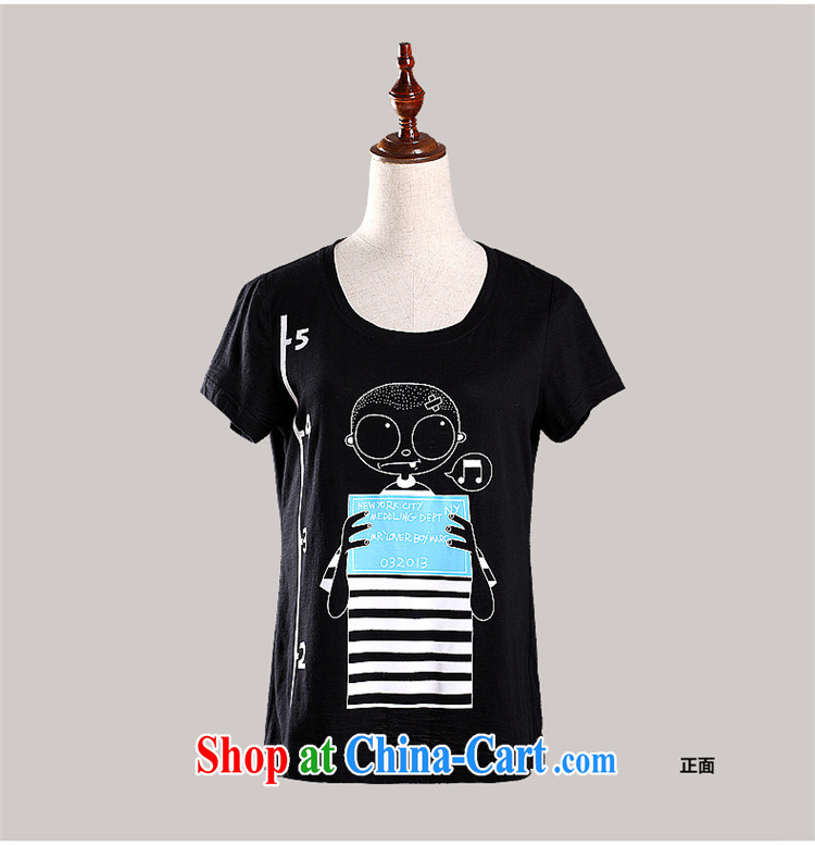 Constitution the larger female 2015 summer new thick mm beauty graphics thin card stamp short sleeve shirt T 2710 black 128/5 XL pictures, price, brand platters! Elections are good character, the national distribution, so why buy now enjoy more preferential! Health