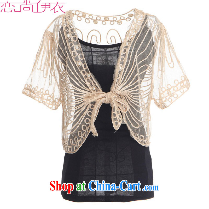 The payment is the XL summer butterfly T-shirt shawl, with the T-shirt transparent Web yarn lace thin coat dress shawl straps T-shirt T shirt vest T-shirt black shawl 4 XL approximately 165 - 190 jack, land is still the garment, and shopping on the Internet