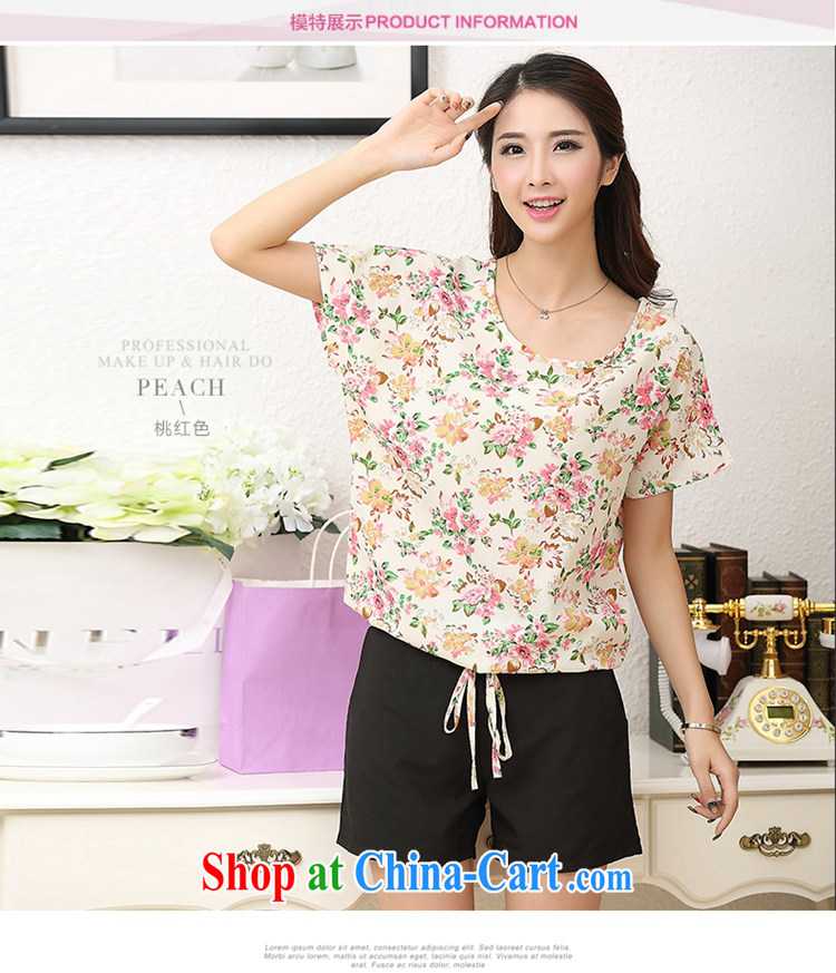 ZORMO larger female summer mm thick and fat XL chopper Flower Snow woven Leisure package bat sleeves T shirt + shorts 2 piece peach 5 XL pictures, price, brand platters! Elections are good character, the national distribution, so why buy now enjoy more preferential! Health