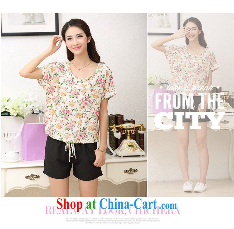ZORMO larger female summer mm thick and fat XL chopper Flower Snow woven Leisure package bat sleeves T shirt + shorts 2 piece peach 5 XL pictures, price, brand platters! Elections are good character, the national distribution, so why buy now enjoy more preferential! Health