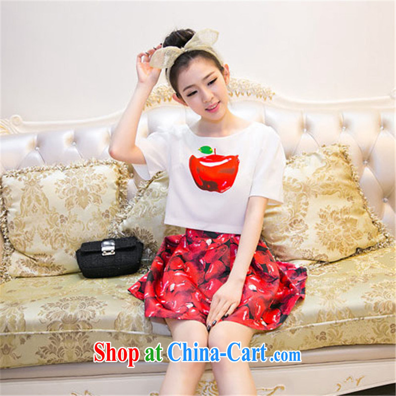 860, Mrs Diana spring and summer new female 2015 Korean version cute College wind pattern short-sleeved shirt T Leisure Short skirts South Korea 2 piece set skirt girl picture color S, Diana, aviation, shopping on the Internet