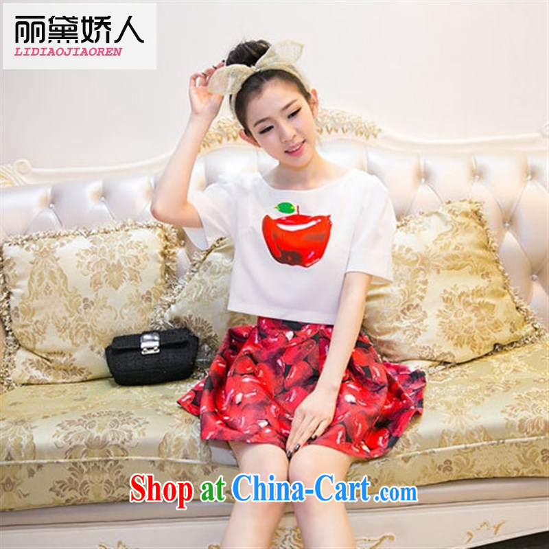 860, Mrs Diana spring and summer new female 2015 Korean version cute College wind pattern short-sleeved shirt T Leisure Short skirts South Korea 2 piece set skirt girl picture color S, Diana, aviation, shopping on the Internet