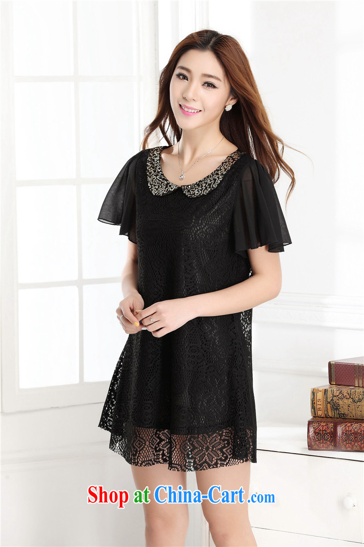 Athena Chu Yan and snow summer new thick mm summer 2015 lace aura snow beauty woven shirts dress 8501 black XXL pictures, price, brand platters! Elections are good character, the national distribution, so why buy now enjoy more preferential! Health