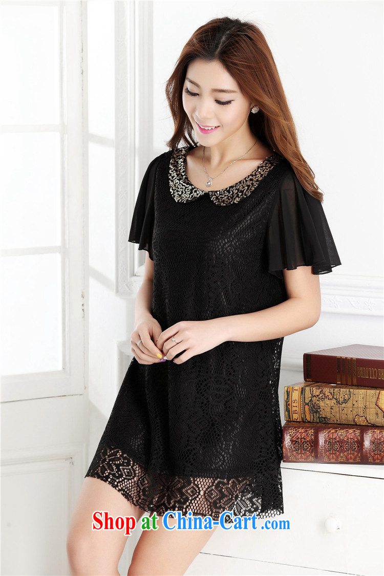 Athena Chu Yan and snow summer new thick mm summer 2015 lace aura snow beauty woven shirts dress 8501 black XXL pictures, price, brand platters! Elections are good character, the national distribution, so why buy now enjoy more preferential! Health