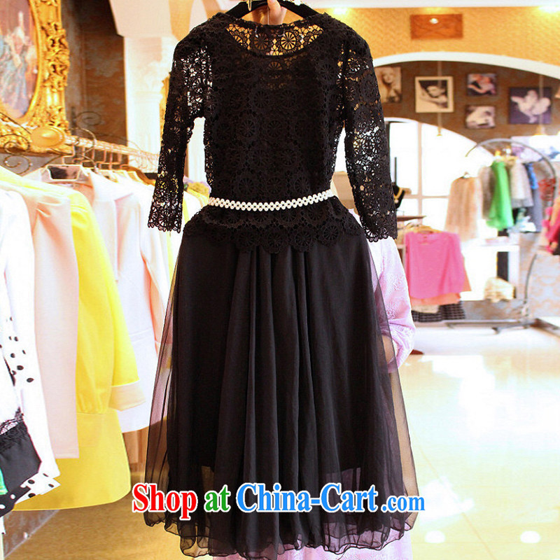 Yuan Bo summer new two-piece dresses Korean loose the code dress lace yarn Web long skirt XL 5 180 - 195 Jack left and right, Bo, and shopping on the Internet