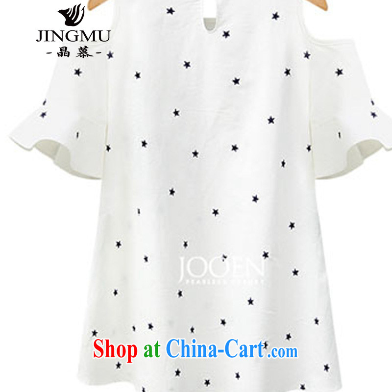 crystal, XL women 2015 in Europe and new, your shoulders relaxed stars graphics thin short sleeved shirt T Jack white XXL, Wafer (JINGMU), online shopping