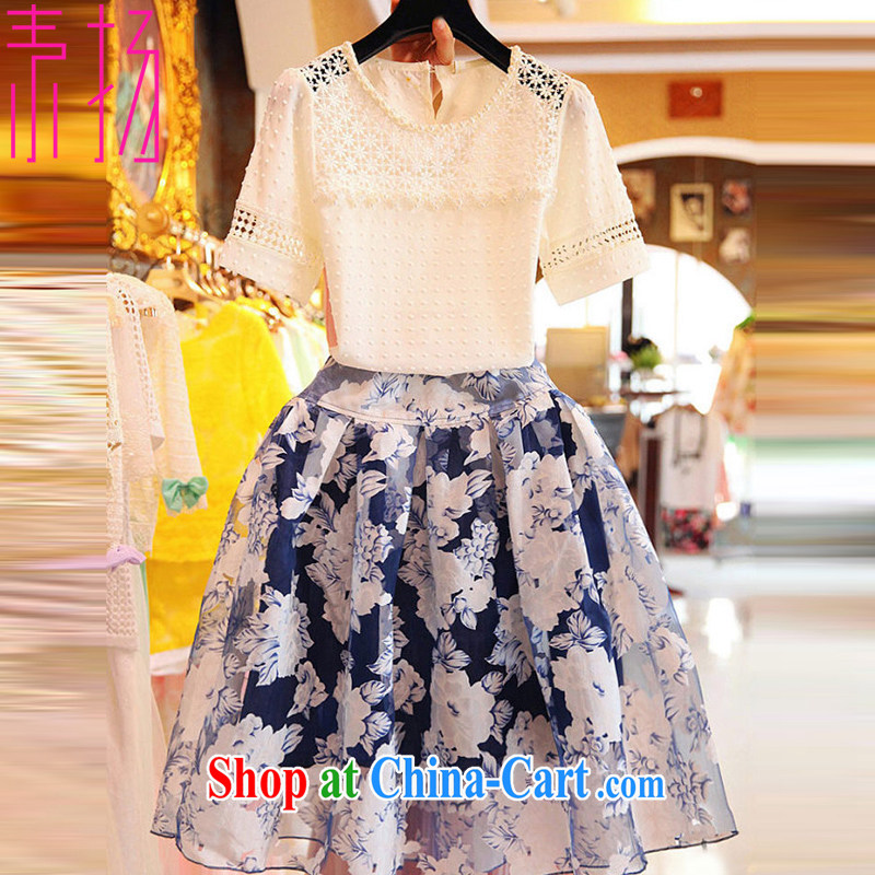 Speakers of a skirt on 2015 new summer Lady, the high fashion, Japan, and South Korea and is focused on Europe and North America MM hook blossoms, two-piece 9097 photo color XL, speakers, and online shopping