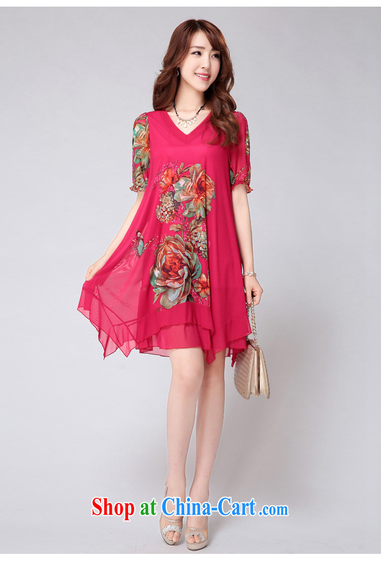 Pi-optimized Connie new Korean loose the code load short-sleeved Ethnic Wind stamp dress girls summer thick MM skirt V BW for 927,715 of red 4 XL pictures, price, brand platters! Elections are good character, the national distribution, so why buy now enjoy more preferential! Health