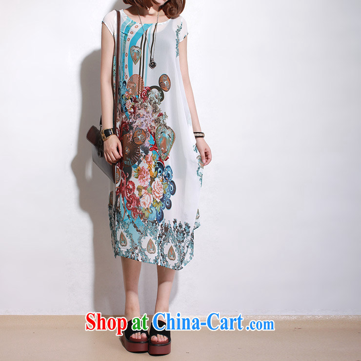 Director of the Advisory Committee 2015 summer new XL women mm thick, long, Retro stamp graphics thin short-sleeved snow woven double-yi skirt white single layer are relaxed, picture, price, brand platters! Elections are good character, the national distribution, so why buy now enjoy more preferential! Health