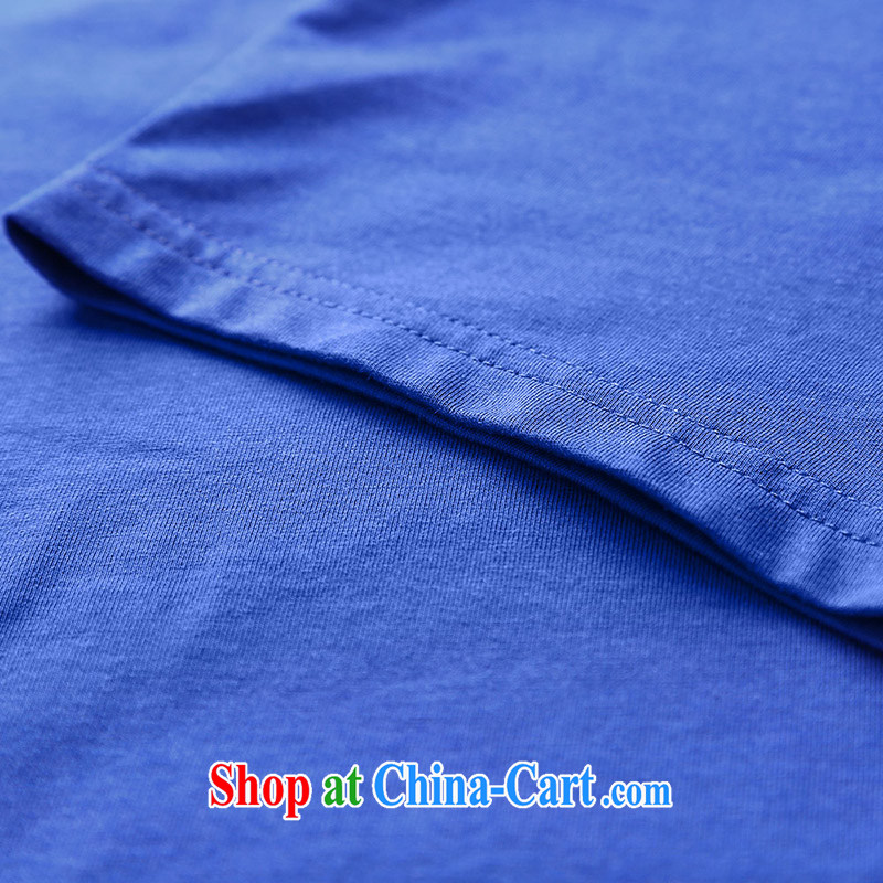 MSSHE XL ladies' short-sleeve T-shirt 2015 new summer Peacock stamp elastic, cotton T-shirt T-shirt 4088 royal blue 5 XL, Msshe, shopping on the Internet