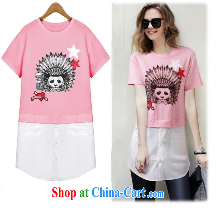The sea 2015 summer new, larger female thick MM, with stitching and very casual short-sleeve T shirts dresses women 2648 pink XXXL/140 - 160 Jack pictures, price, brand platters! Elections are good character, the national distribution, so why buy now enjoy more preferential! Health