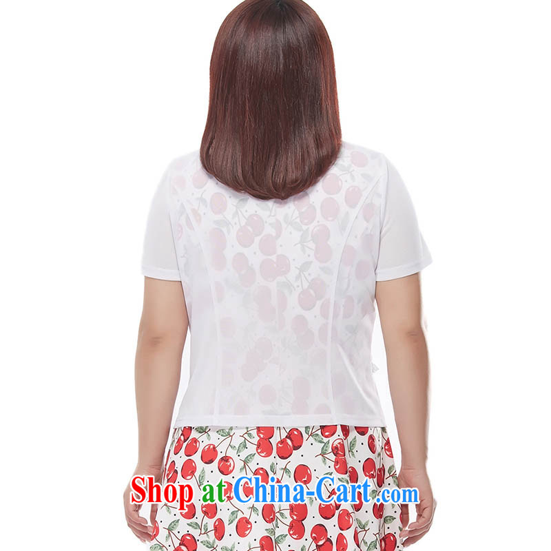 MSSHE XL girls 2015 new summer stretch Web V short-sleeved small jacket pre-sale 4318 White - pre-sale 6.30 to 4 XL, Msshe, shopping on the Internet
