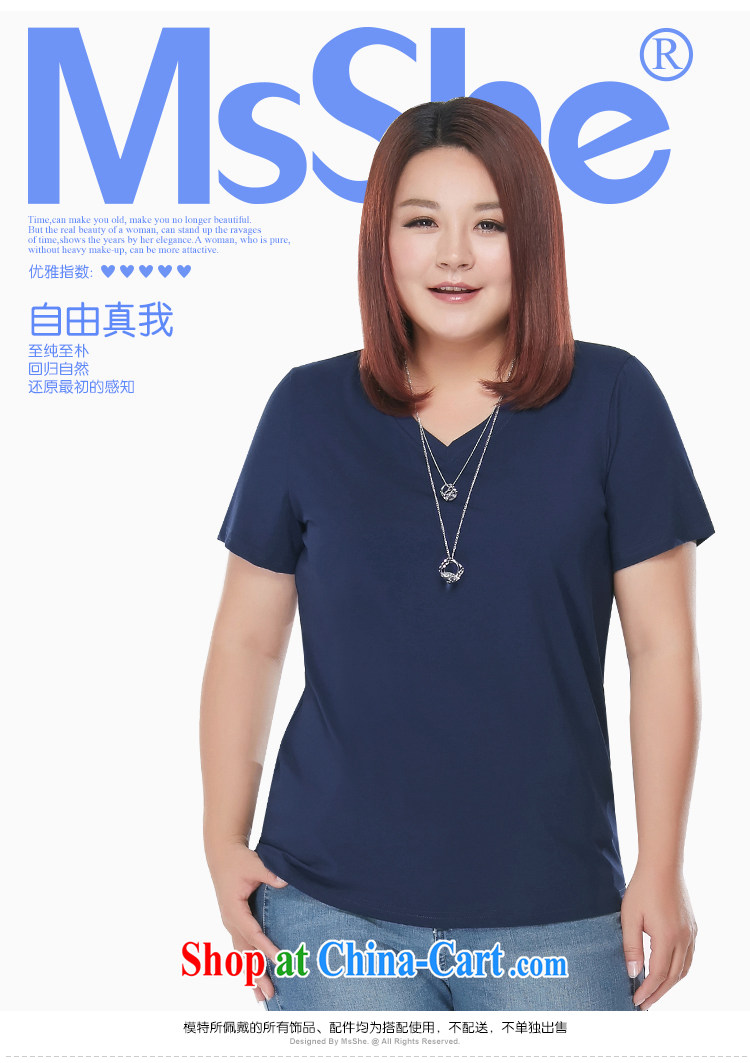 MSSHE XL ladies short-sleeve T-shirt 2015 new summer ground 100 V collar, generation, cotton short-sleeved T-shirt pre-sale 4495 blue - pre-sale on 30 June to the 6 XL pictures, price, brand platters! Elections are good character, the national distribution, so why buy now enjoy more preferential! Health