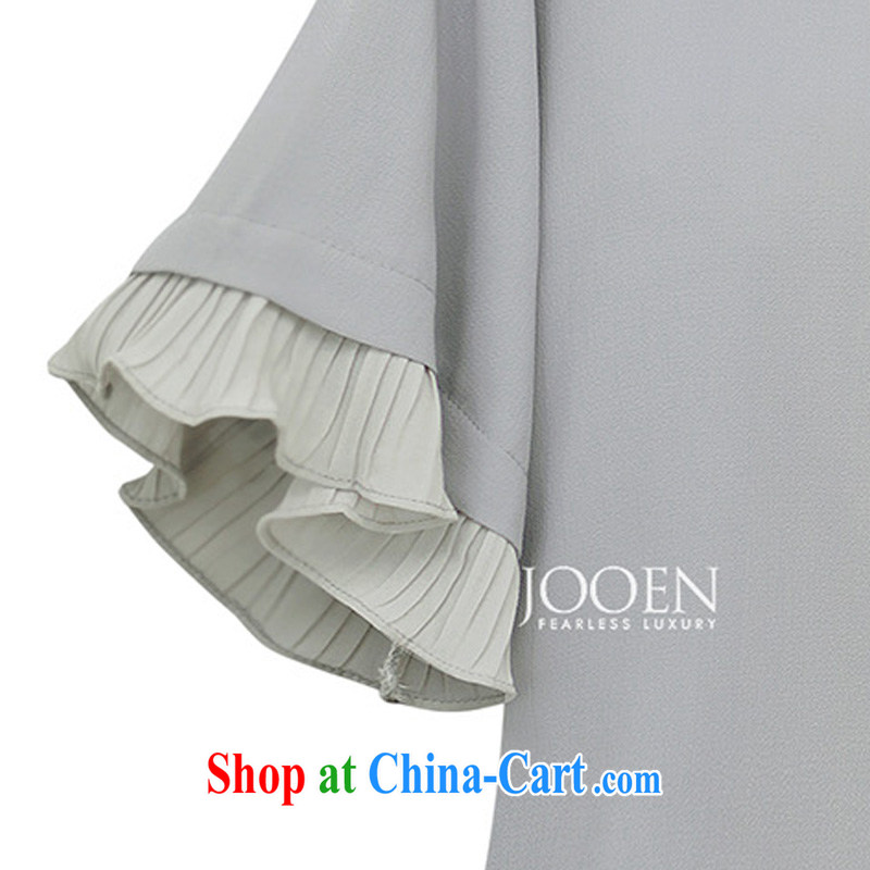 o Ya-ting 2015 New, and indeed increase, female summer fat, female video thin, snow cuff woven shirts T-shirt dress light gray 5 XL recommends that you 175 - 200 jack, O Ya-ting (aoyating), online shopping
