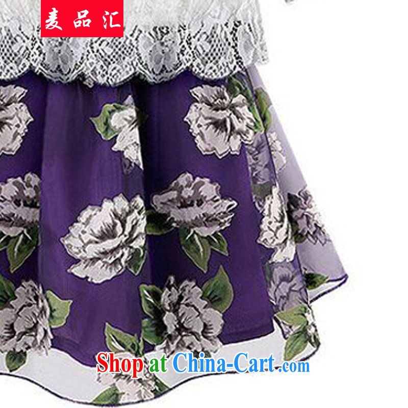 Mr MAK, Exchange 2015 thick sister summer wear the code female graphics thin, dresses Korean Beauty lace small T-shirt stamp skirt two piece set with 98,371 pictures color 3XL, Mak, sinks, and shopping on the Internet