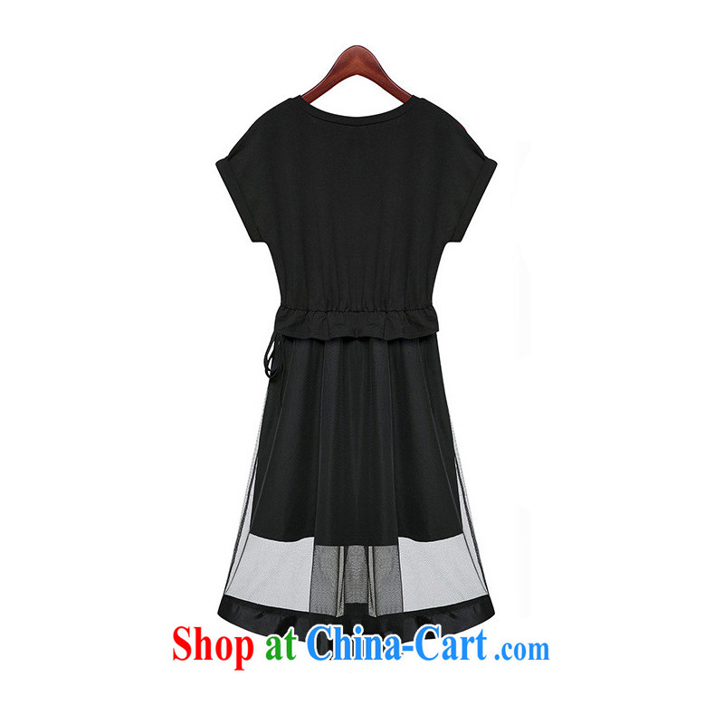 ZZ &FF 2015 the code summer and indeed the long, Jack 200 mm thick new European and American short-sleeved dresses black XXXXXL, ZZ &FF, shopping on the Internet