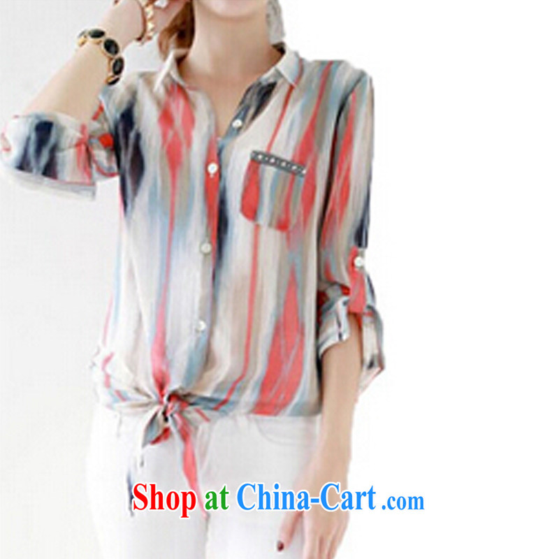 According to Chi-sun 2015 new Korean version the Summer code thick MM snow stamp duty woven shirts large, Sun Yi girl picture color XXXL, according to Chi-sun, shopping on the Internet