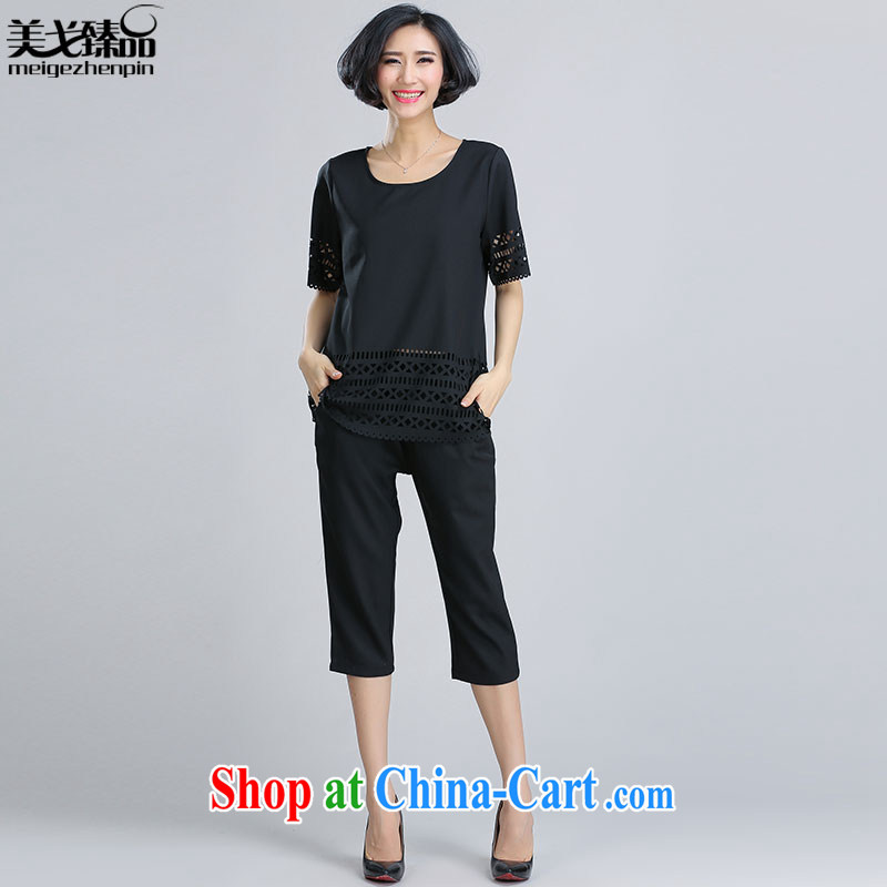 The Gore level for 2015 summer new, larger women is the increased emphasis on her sister loose video thin short-sleeved jacket Kit female black 3 XL