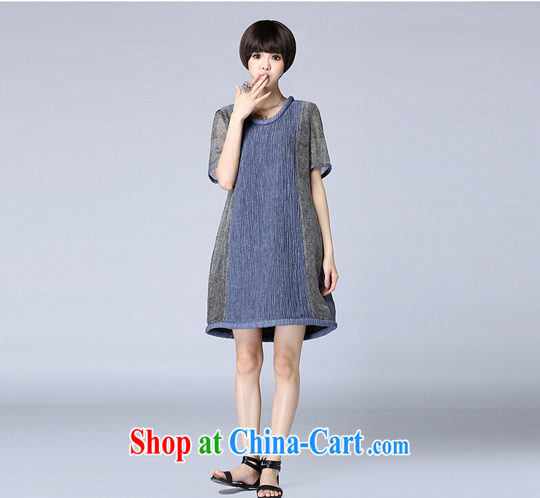 Mini-city summer 2015 new Korean relaxed, long, large, female snow woven shirts female DM 1870 blue 3XL pictures, price, brand platters! Elections are good character, the national distribution, so why buy now enjoy more preferential! Health