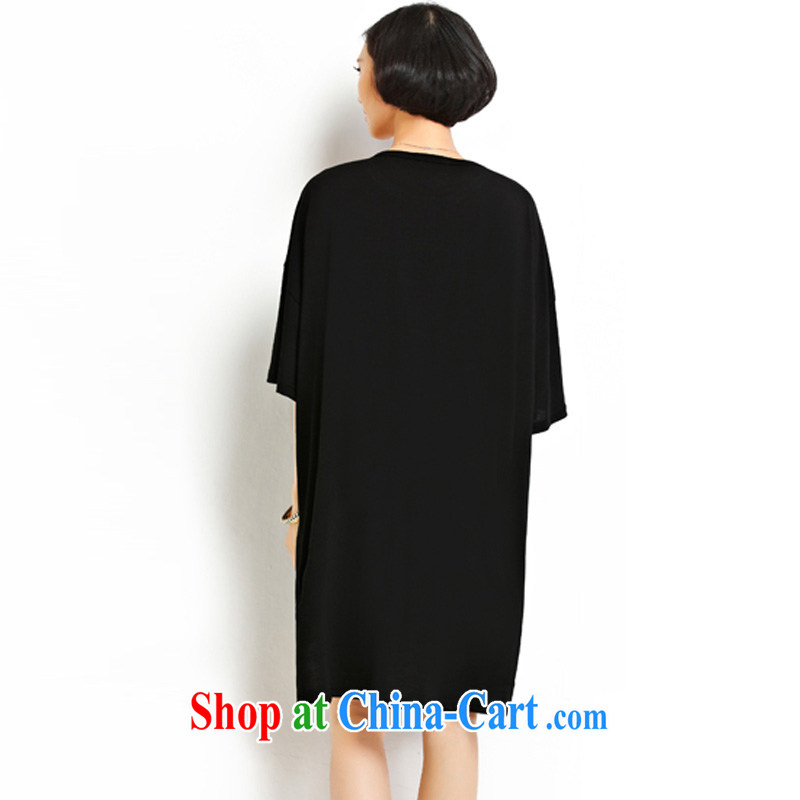In short, people would be the Code women 2015 new thick MM loose stamp duty, long, package and T pension Korean casual women summer 8133 J black large numbers are code, in short, would be (Janrelove), online shopping